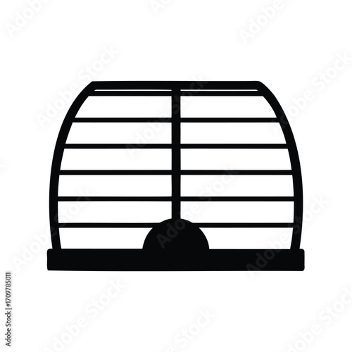 Simple black and white graphic of a rodent cage illustration design