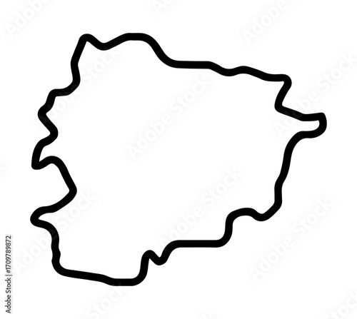 Andorra country outline in a line style