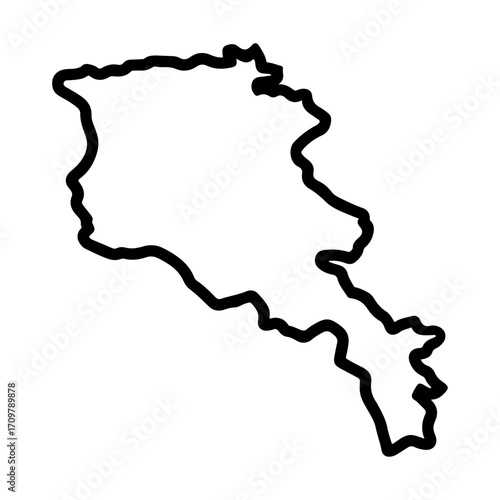 Armenia country outline in a line art style