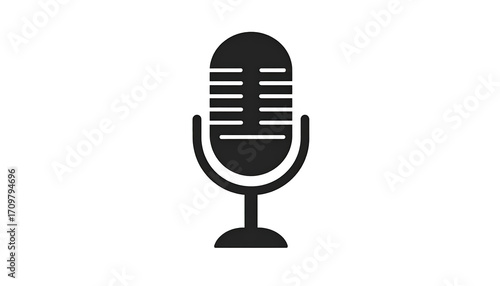 Simple microphone icon on black background