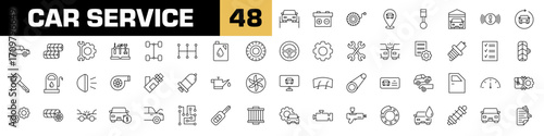 Car service icons. Car service vector set. Garage car repair icon set. Isolated auro repairing set.