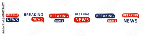 Breaking news banner. Media breaking news vector set.