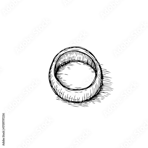 Hand drawn abstract ring with uneven edges creating depth and simplistic charm for artistic projects