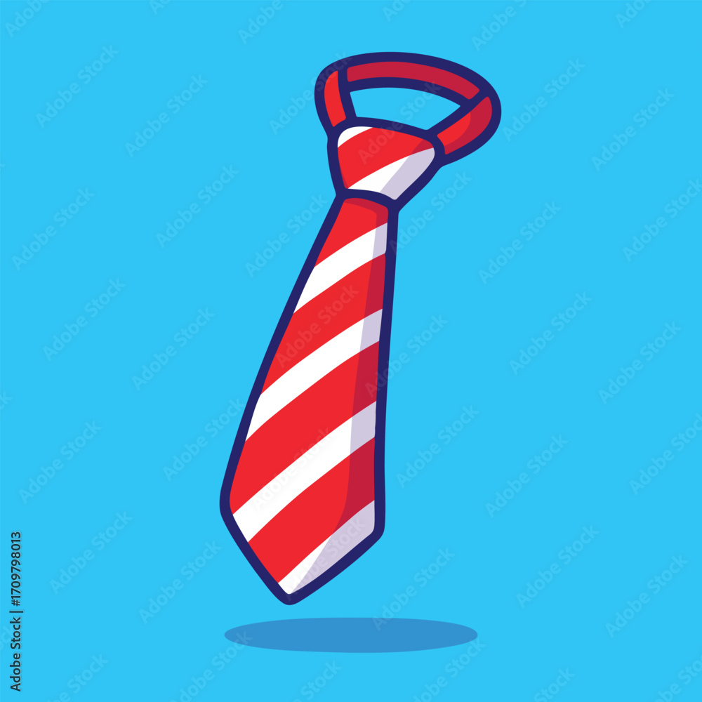 Obraz premium Red striped cartoon tie for children illustration