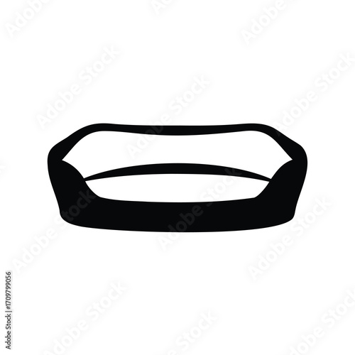 Stylized Black Silhouette of a Cozy Pet Bed or Dog Bed