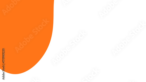 Vibrant orange abstract curve on a clean white background, ideal for modern design, branding, presentations, or digital media projects.