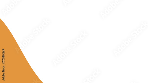 Modern abstract graphic design featuring a vibrant orange curved shape on a pristine white background, ideal for digital projects.