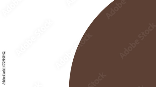 Modern abstract background featuring a clean white area contrasting with a curved brown shape. Ideal for minimalist design, presentation slides, or contemporary branding.