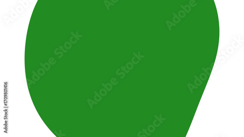 Vibrant green abstract organic shape against a clean white background, symbolizing nature, growth, and freshness. Ideal for eco-friendly designs or health-related branding.