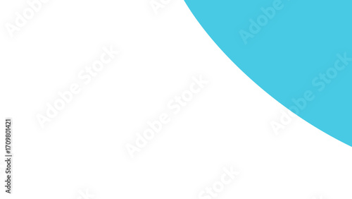 A clean, modern abstract background featuring a bright blue curved element on a pure white canvas, ideal for branding, web design, or presentations.