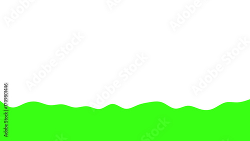 Vibrant green wavy abstract background with clean white copy space, ideal for nature-themed designs, graphic templates, or playful banners.