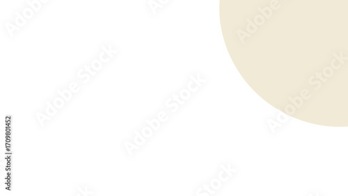 Minimalist white background with a subtle cream circle in the corner, offering a clean, elegant, and versatile design element for various projects.