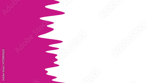 Abstract fuchsia and white background with a wavy, organic dividing line, perfect for modern graphic design, borders, or text overlay.