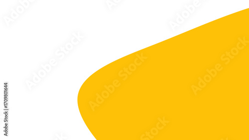 Modern abstract background featuring a vibrant yellow curved shape against a clean white backdrop, ideal for presentations or design projects.