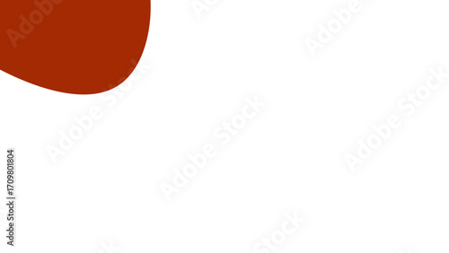 Abstract organic curved reddish-brown shape on a clean white background. A modern, minimalist graphic element for design projects and presentation backdrops.