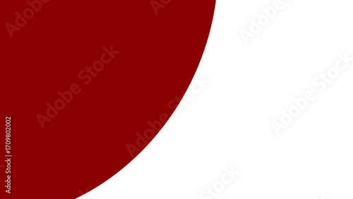Modern abstract design featuring a bold deep red curved shape on a pristine white background, conveying simplicity and elegance. Ideal for graphic resources, presentations, or digital projects.