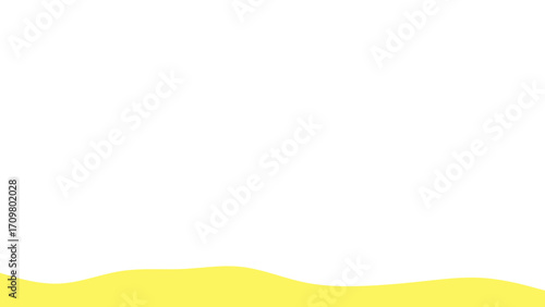 Minimalist yellow wavy shape on a clean white background, creating a calm and modern abstract design. Ideal for presentations, website banners, or graphic projects.