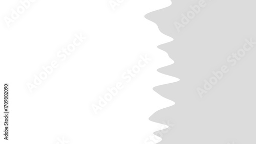 Abstract graphic background with a wavy, irregular vertical division between clean white and soft gray. Ideal for modern design elements, presentations, and branding.