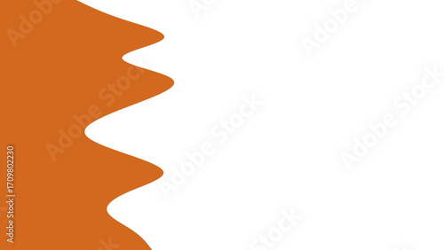 Dynamic orange wavy abstract shape on a clean white background, providing modern contrast and ample copyspace. Ideal for graphic design, web, or presentation elements.
