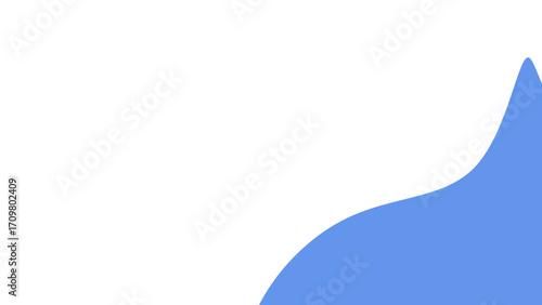 Modern abstract background with a flowing blue wavy shape against a clean white backdrop, offering ample copy space for graphic design, web, and presentation templates.