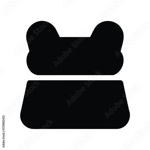 Silhouette of a stylized frog face with a rectangular base or body