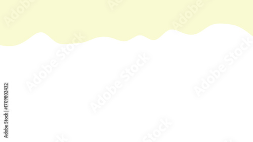 Minimalist design featuring a soft, undulating light yellow shape at the top over a pristine white background. Perfect for creative projects and copy space.