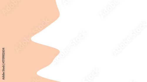 Abstract organic peach shape with white copy space on a clean background, ideal for design elements, backdrops, or creative projects.