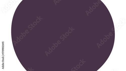 Modern abstract dark purple circle on a clean white background, ideal for graphic design, presentations, or minimalist branding. Copy space available.