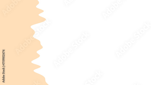 Simple abstract background with a wavy beige or peach-colored border on a white canvas, offering a clean and modern graphic design element for various uses.
