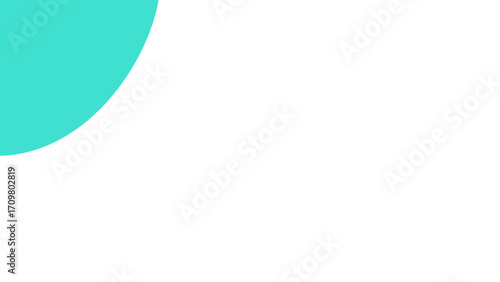 Clean abstract graphic with a vibrant teal quarter circle on a crisp white background. Ideal for design elements, presentations, and modern branding.