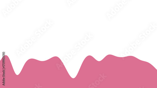 Abstract wavy pink shape on a clean white background, creating a smooth and flowing design. Ideal for graphic resources, backdrops, and minimalist layouts.