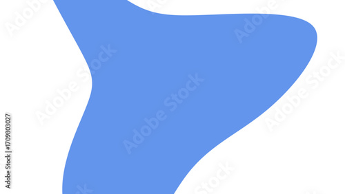 Abstract blue wavy shape on a clean white background, creating a modern, flowing design. Ideal for backgrounds, presentations, or graphic elements.