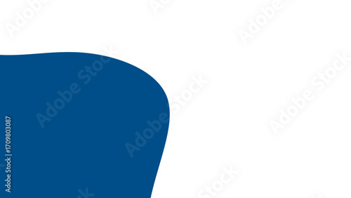 Abstract blue wavy shape against a clean white background. Modern, minimalist graphic design element, ideal for headers, banners, or as a contemporary backdrop.