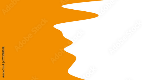 Dynamic orange wavy abstract shape on a clean white background, ideal for modern design, branding, or vibrant presentations.