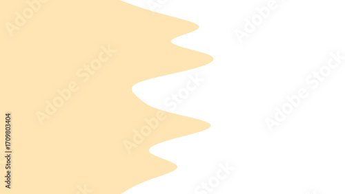 Soft beige wavy abstract shape on a clean white background, creating a calm and versatile minimalist design for various uses.