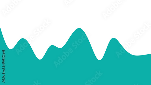 Smooth teal waves on a clean white background, creating an abstract, fluid visual. Perfect for modern design, web elements, and presentations.