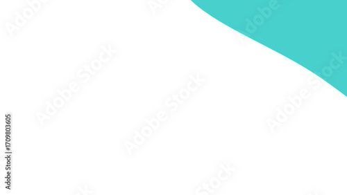 Minimalist abstract design with a curving teal corner on a white background, perfect for clean layouts, copy space, or modern graphic needs.
