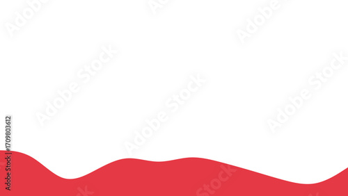 Minimalist red wavy shape on a clean white background, creating an elegant and modern graphic design template. Ideal for presentations or branding.