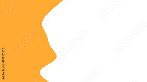 Clean, minimalist design featuring a vibrant orange wavy shape against a crisp white background. Ideal for modern presentations, digital layouts, or creative projects.