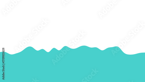 Minimalist teal fluid wave design on white, perfect for abstract backgrounds, summer concepts, clean graphics, or modern templates.