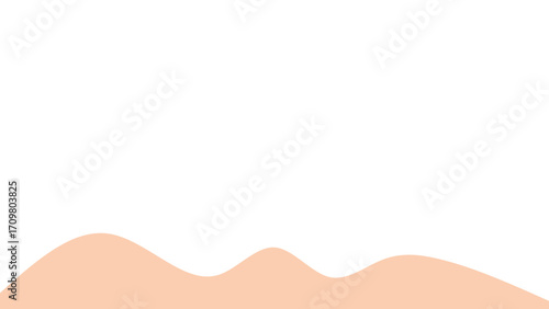 Minimalist graphic background with rolling peach-colored waves on a clean white space, ideal for creative design, branding, or website elements.