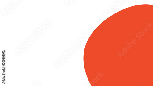 Dynamic red-orange circular shape on a clean white background, creating a vibrant, modern abstract design. Ideal for digital media, branding, and presentations.