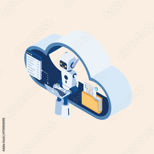 Cloud Computing and AI Robot Data Management and Automation in Digital Space