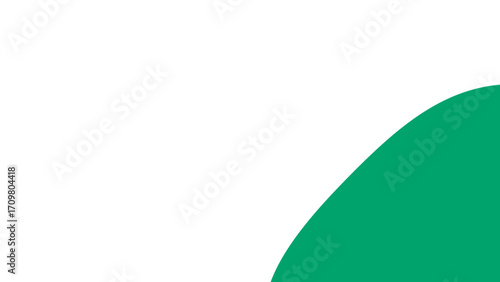 Modern minimalist abstract background with a smooth green curve on a clean white surface, ideal for design, presentations, and branding. Represents growth and freshness.