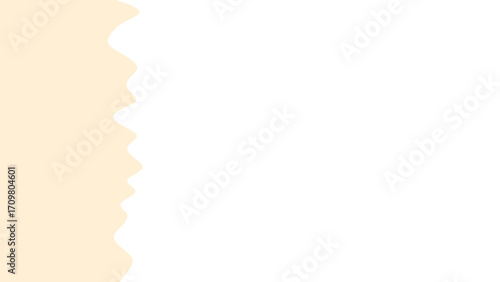 Minimalist background featuring a soft, wavy beige shape on a pristine white canvas, ideal for clean design, branding, or subtle product display.