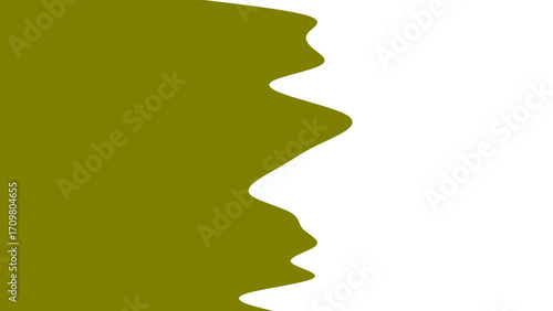Minimalist abstract design with an olive green wavy shape creating an organic edge on a white background. Perfect for modern branding, web headers, or nature-inspired concepts.