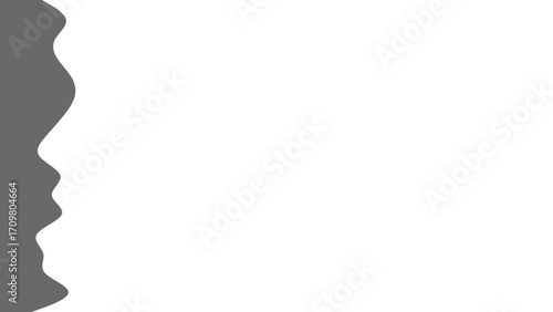 Clean, minimalist background featuring a wavy gray border on the left, offering ample white space for text or design. Ideal for modern presentations, advertising, or web layouts.