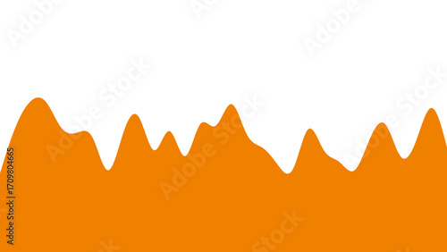 Abstract vibrant orange wave or liquid pattern on a clean white background, perfect for modern graphic design, food, beverage, or data representation.