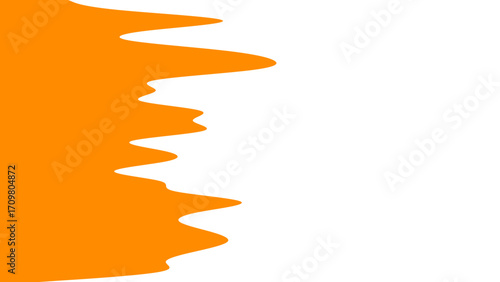 Vibrant orange abstract shape with a fluid, wavy edge on a clean white background. Ideal for modern designs, templates, and creative projects.