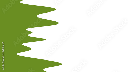 Dynamic wavy green shape against a bright white background, offering a fresh, organic feel and ample copy space for graphic design projects.